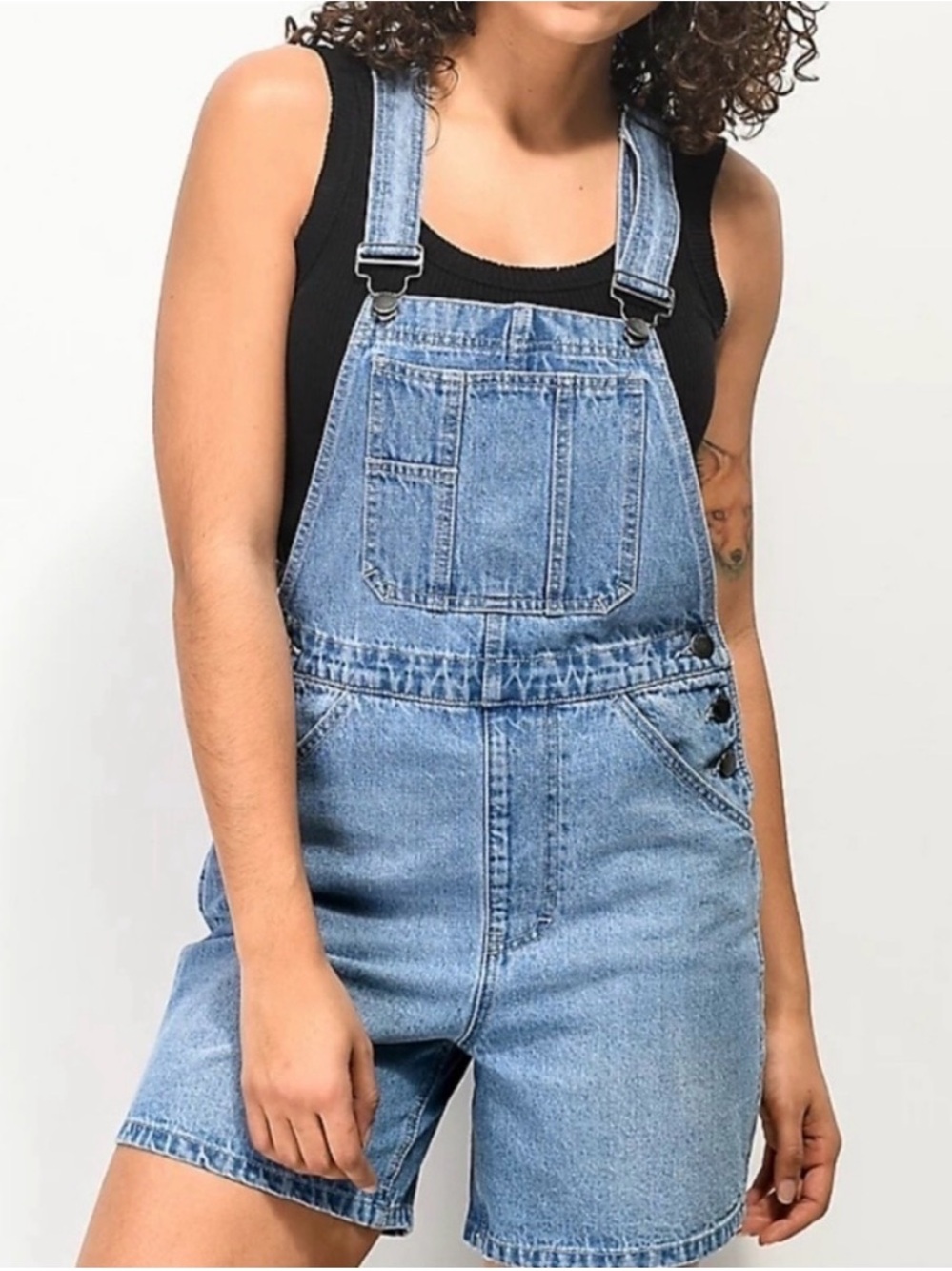 Empyre Light Blue Denim Short Overalls